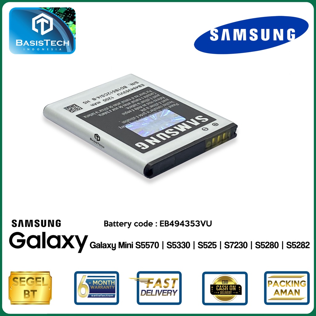 BATERAI SAMSUNG GALAXY MINI S5570 - S5330 - S525 - S7230 - S5280 - S5282 - EB494353VU - ORI99