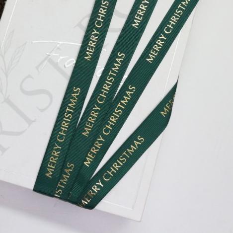 

➬ Pita Grossgrain Merry Christmas ±1.5cm x 20 yard - Pita Natal - Hunter Green ♔