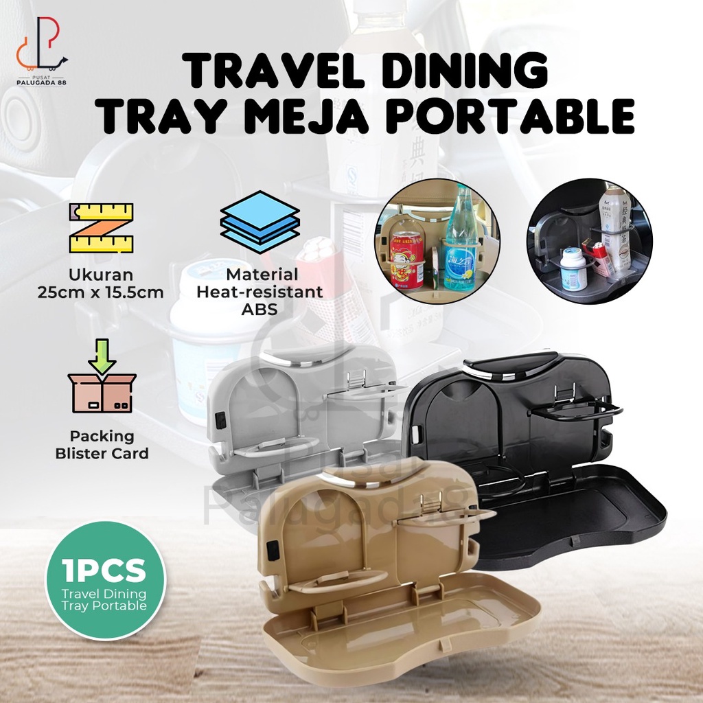 Travel Dining Tray Meja portable mobil botol Car Rak Lipat Minum Makan Rack Gantung Belakang Jok mudik