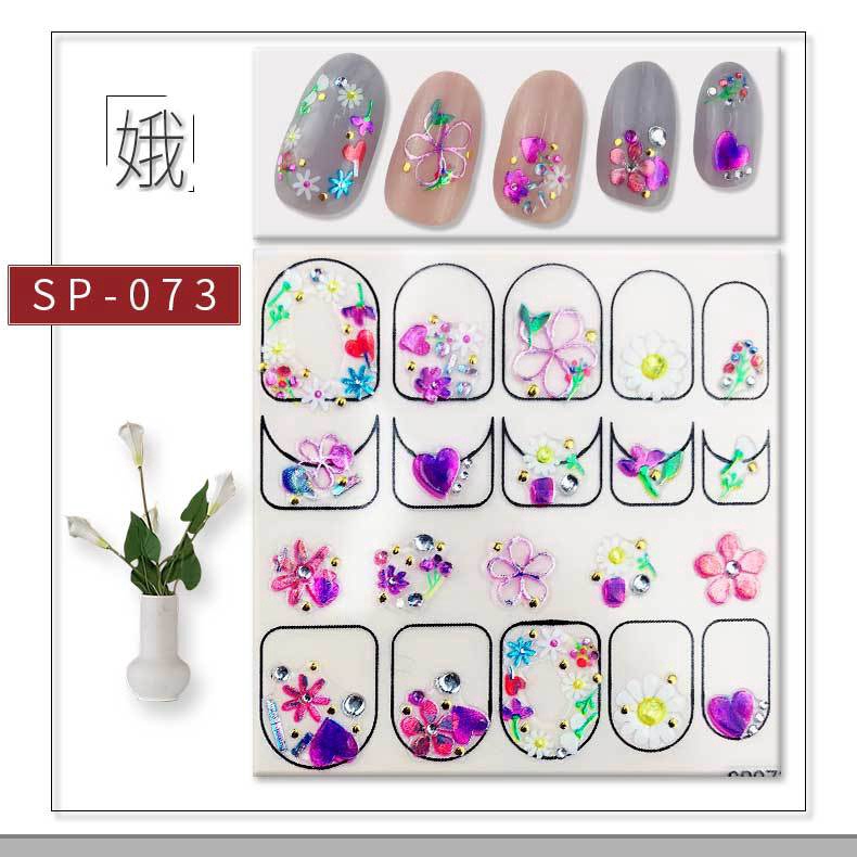 SP Stiker Kuku 3D Gaya Jepang / Korea untuk Nail Art