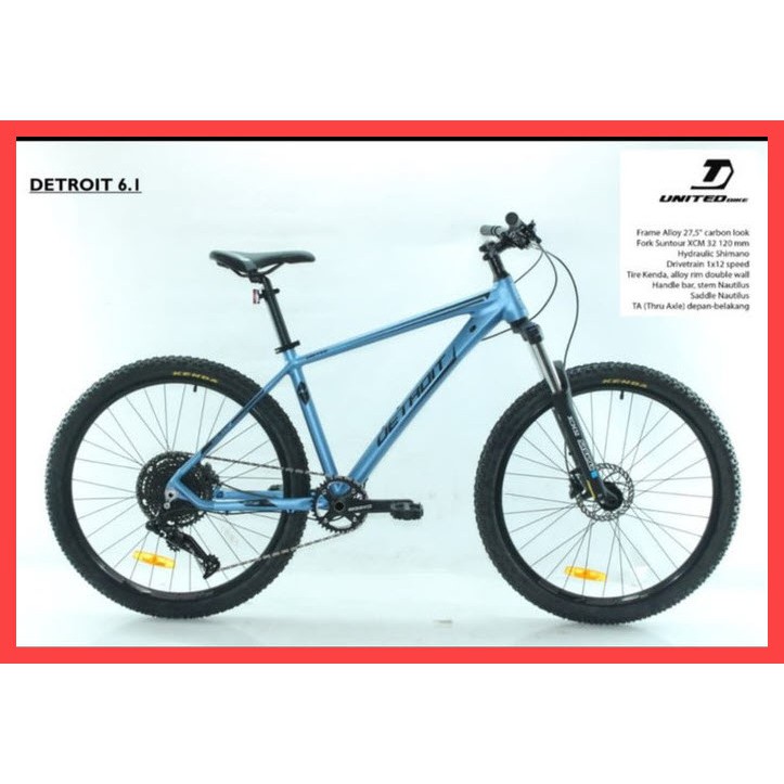 Sepeda MTB United 12 Speed Detroit 6.1  27,5 inch warna BIRU