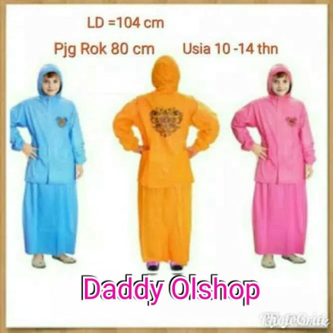 Jas Hujan Anak/Jas Hujan Rok Baju/Jas Hujan Muslimah Harga Special