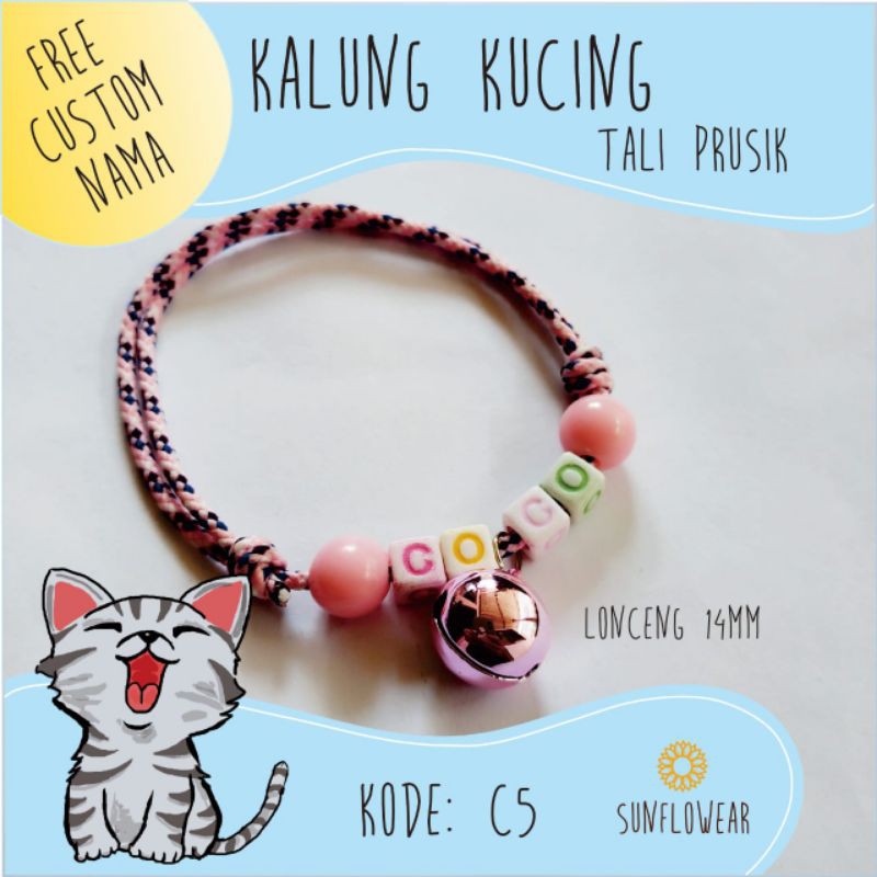 Kalung Kucing Custom / Kalung Kucing Nama / Kalung Kucing Murah