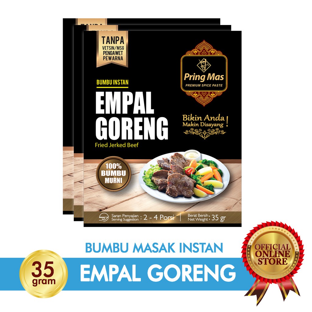 

Pring Mas Bumbu Empal Goreng 2-4 Porsi - Halal MUI