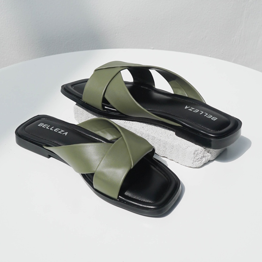 Sandal Flat / Teplek Wanita Belleza Livia Hijau Army
