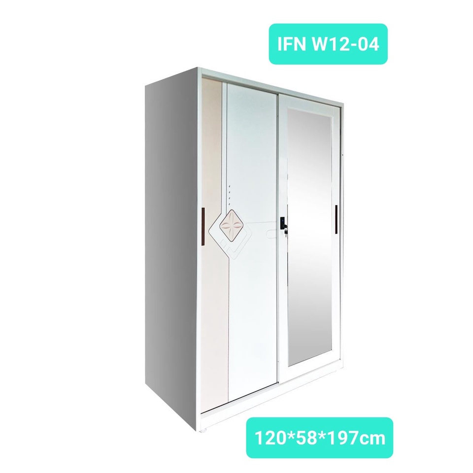 Lemari Pakaian Besi / Lemari Baju 2 Pintu Sliding Terbaru W12-04 (Medan)