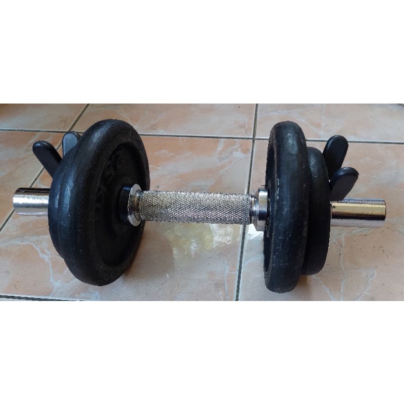 Dumbbell besi atau barbel set 10 kg