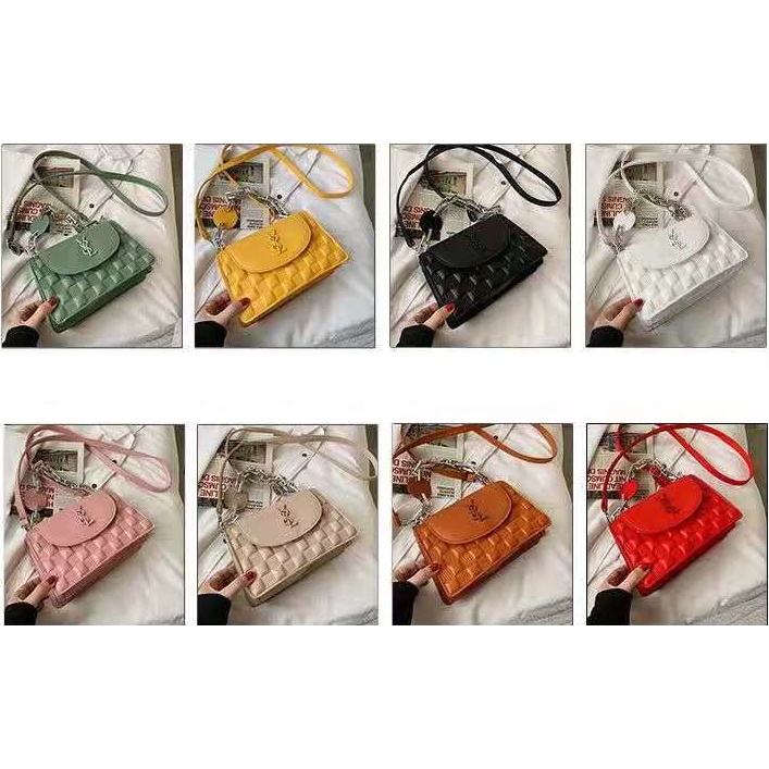 BJ15517 - BLACK/BROWN/GREEN/KHAKI/PINK/RED/WHITE/YELLOW - TAS SLEMPANG TAS WANITA FASHION IMPORT MODIS ELEGAN TERMURAH TERLARIS TERBARU BAGSTORE JAKARTA TAS BATAM ELJ5517