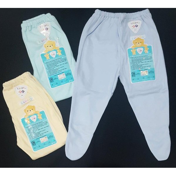 libby celana panjang warna &amp; motif tutup kaki 0-3bulan dan 3-6bulan 3pcs