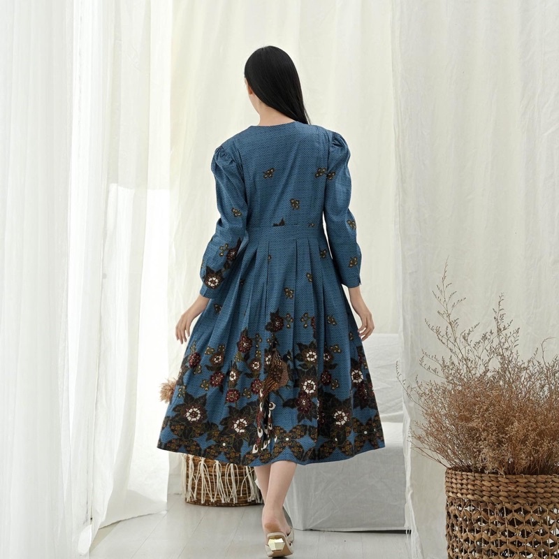 Dress Batik 258 SMA /Dress Batik Panjang/ Batik Wanita Modern