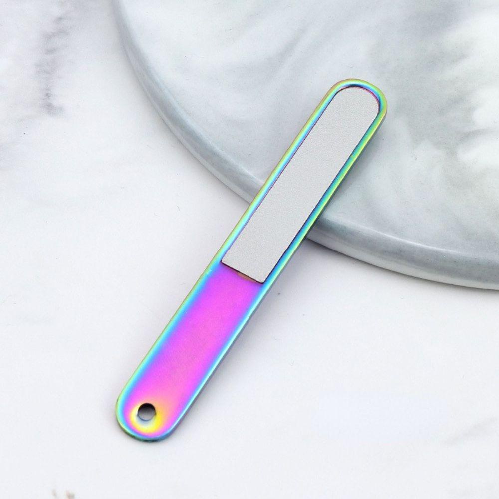 AUGUSTINA Agustina Nail Art Buffer Files Stainless Steel Tahan Lama Perawatan Kuku Salon Kuku Gerinda Manicuring Tools