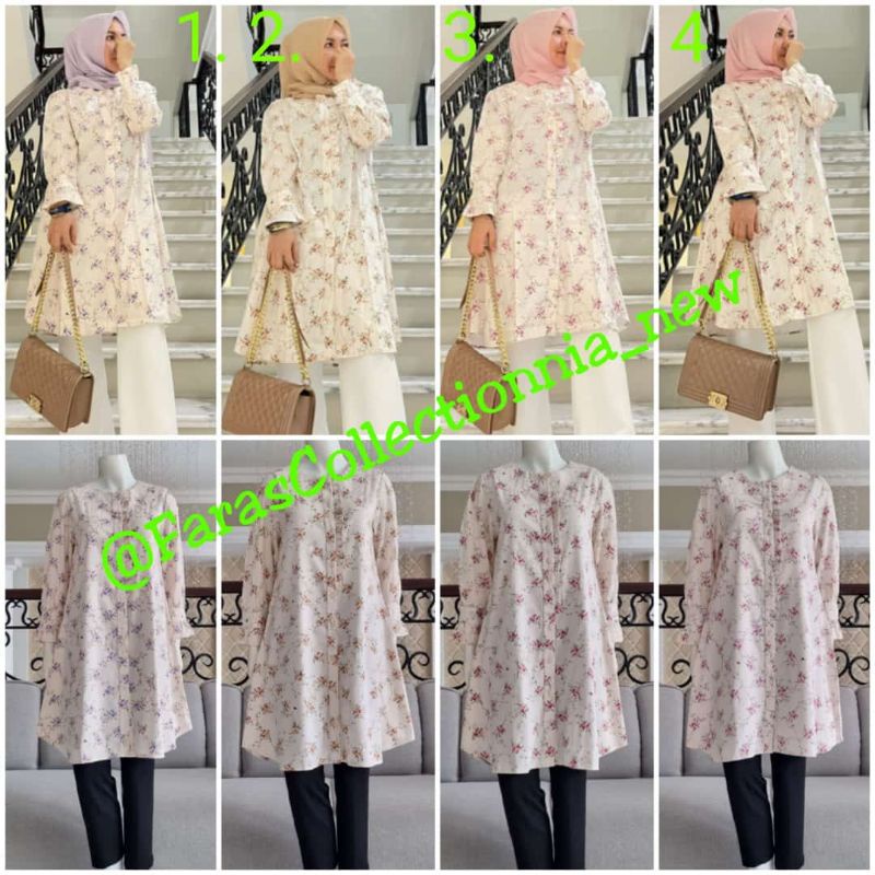 Tunik katun Jepang motif bunga ori by edness kayla