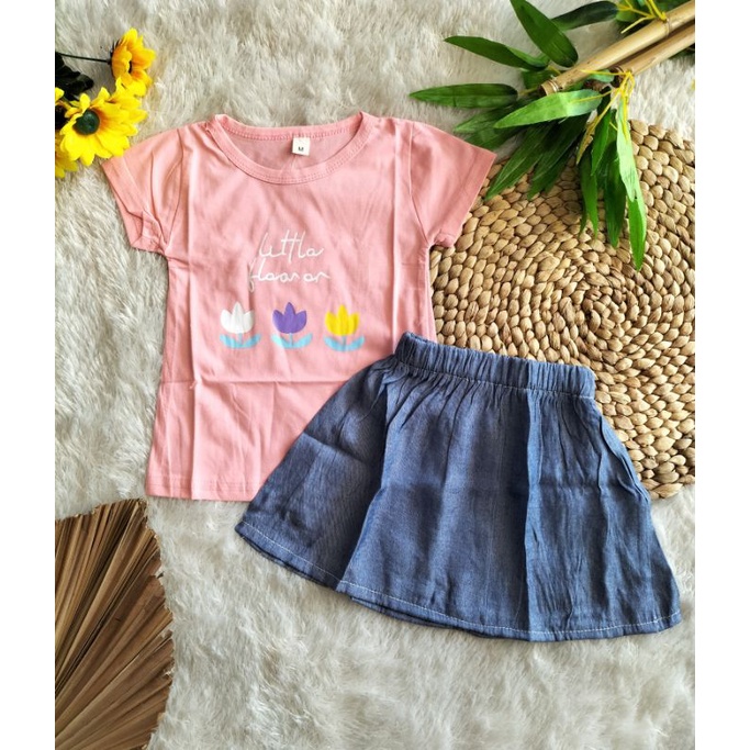 Set Rok Anak Cewek Import Warna Pink, Peach dan Fanta 1-4 tahunan