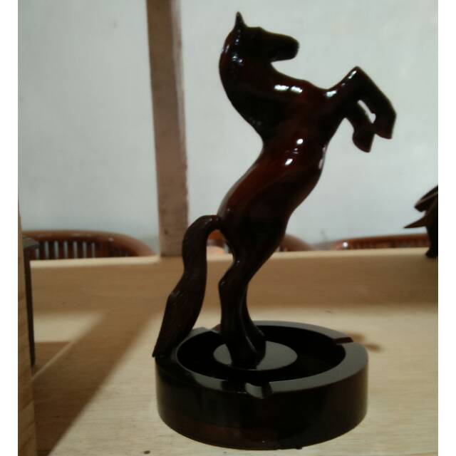 asbak kuda asbak bulat  dari kayu jati