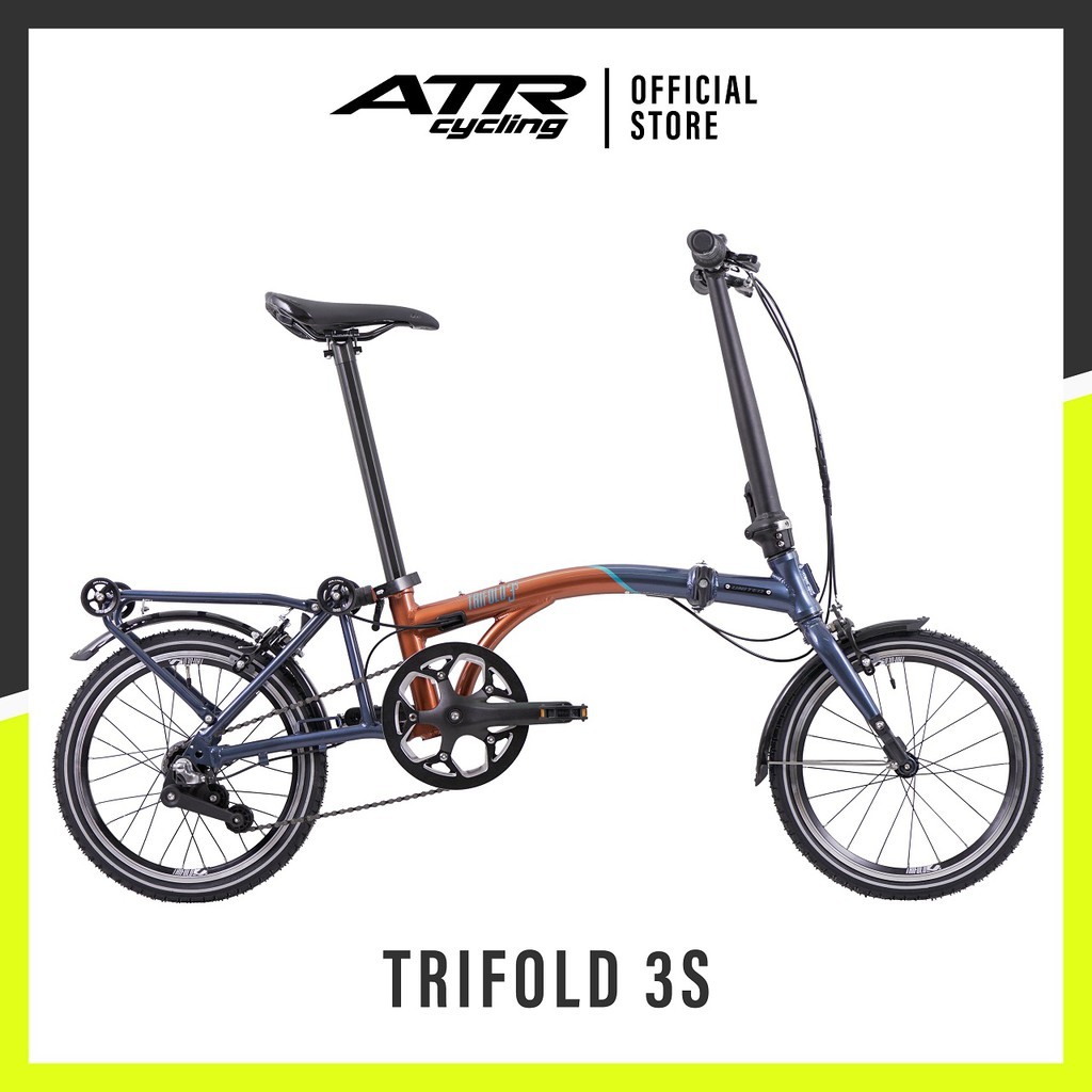 Sepeda Lipat Folding Bike AL16-03 TRIFOLD 3S  (20.1) GY-BW