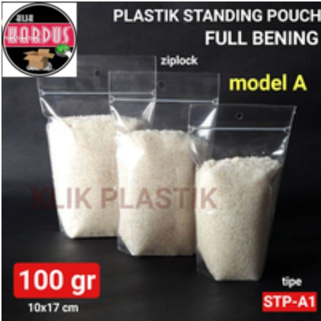 PLASTIK GULA 100GRAM/STAND UP POUCH/KEMASAN SNACK/PLASTIK KLIP