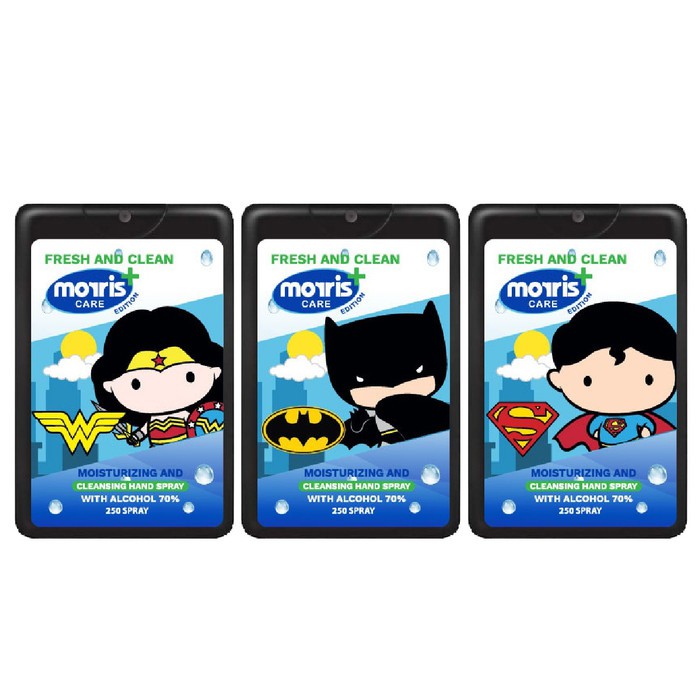 Hand Sanitizer Pocket Girl Boy 18ml - Morris - Super Heroe Batman Superman Wonder Woman - RD610