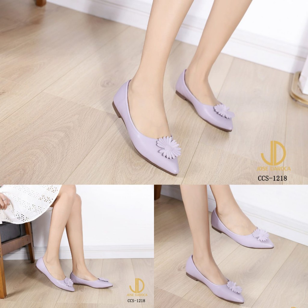 IMPORT Original JOSE DAROCA CCS-1218BB Sepatu Flat Shoes Murah Wanita Cewek Batam Hitam Ungu Apricot