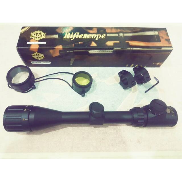Telescope HAKKO ring gold 3-9x40 AOE sepaket sunhide paralax