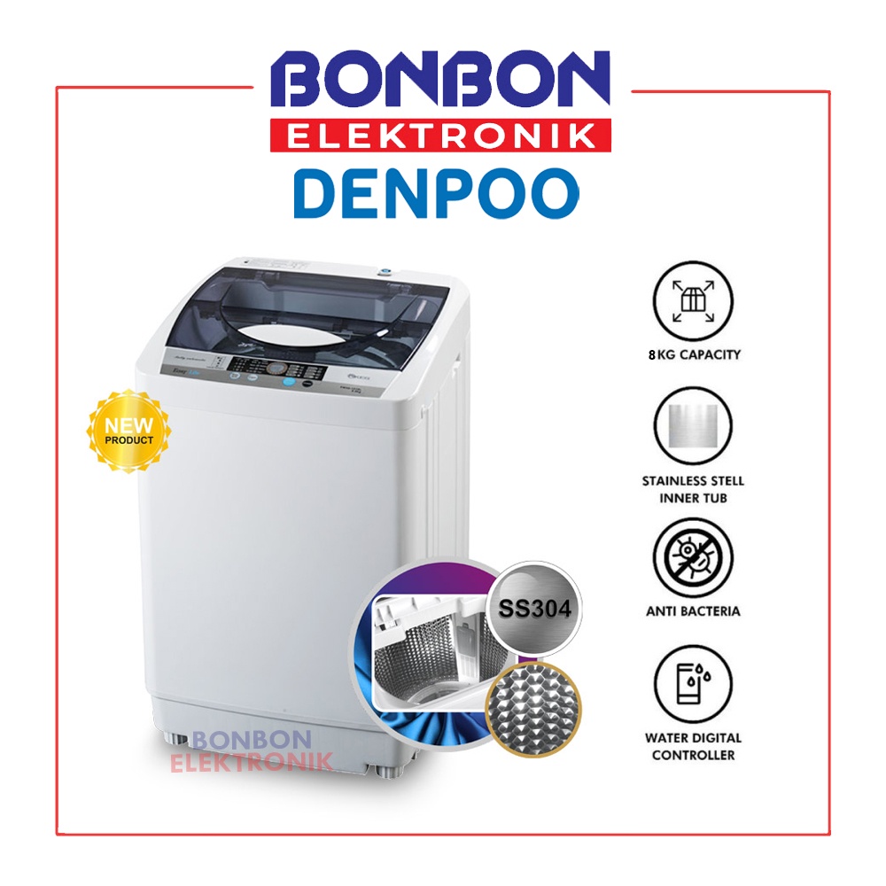 Denpoo Mesin Cuci 1 Tabung 8KG DWF-083HT / DWF 083 HT