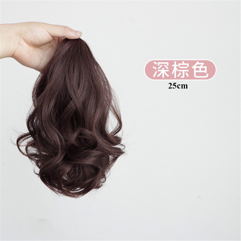 【COD Tangding】Wig Rambut Panjang Keriting Gelombang Besar 4 Warna Untuk Wanita