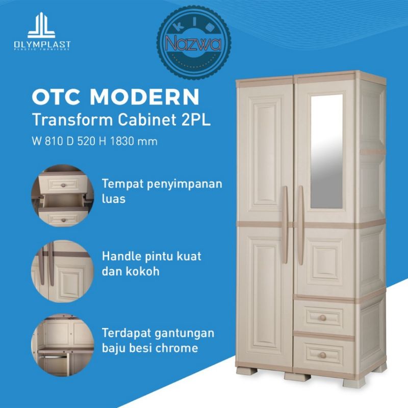 Olymplast Lemari Pakaian / Lemari Baju Model Gantung OTC 2 Modern ( Olymplast Transform Cabinet )