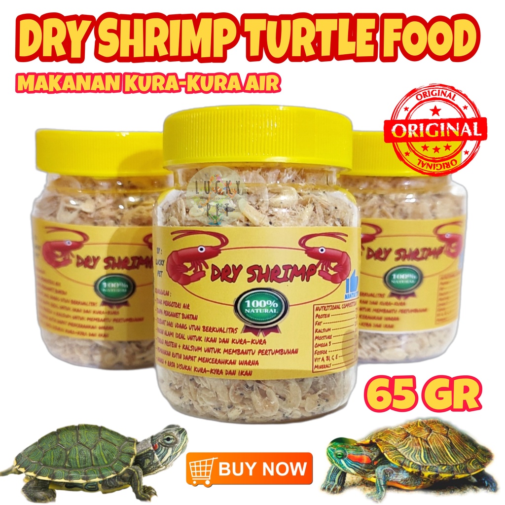[65 GR] DRY SHRIMP udang kering pakan makanan kura kura air brazil res reptil labi labi kura ambon l