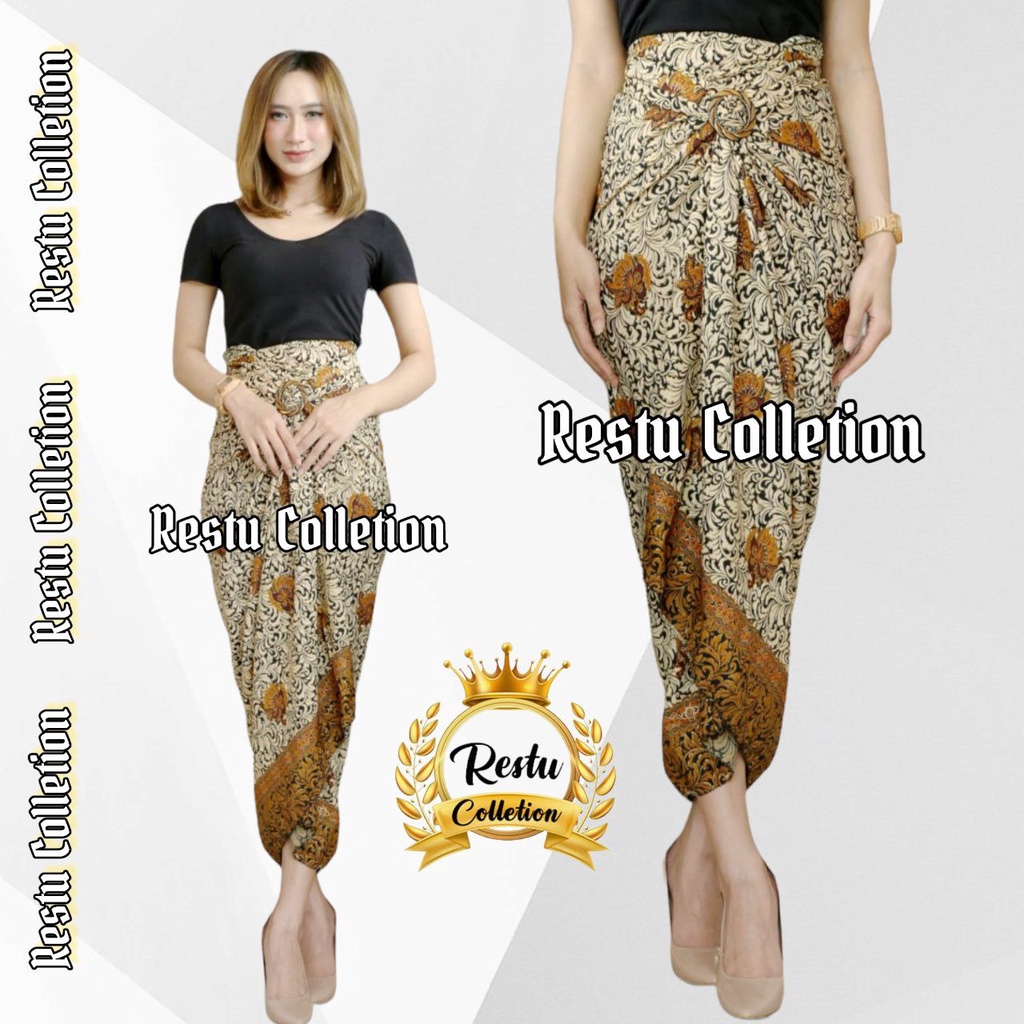 COD Restu Colletion Rok Lilit Songket Serut Batik Bawahan Kebaya Wisuda Kemeja Bloese Kondangan Nikahan Tunangan Wanita Allsize Bahan Satin HQ Premium Cerry Silver
