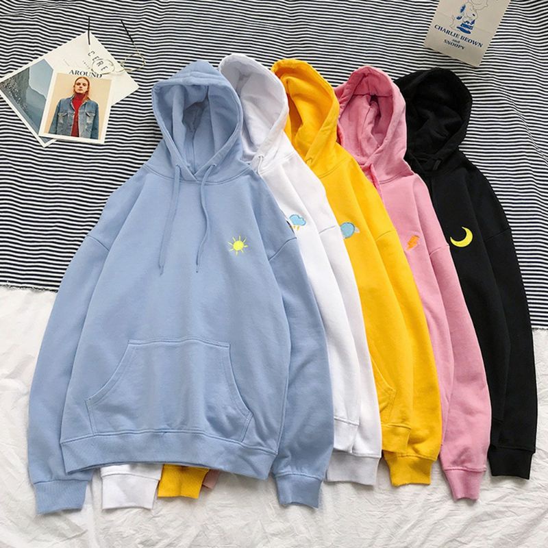 (S- 6XL) Hoodie Cloud Lightning (SABLON) Hoodie Rain Sun Jumbo Jaket Jumper Moon Cute BIGSIZE Pria Wanita Urban Cute Kawaii Style Oversize Jumbo