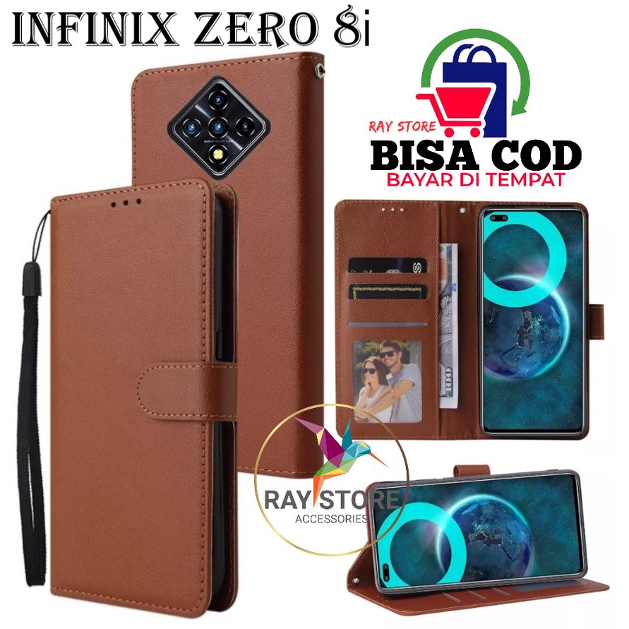 INFINIX ZERO 8i FLIP LEATHER CASE PREMIUM-FLIP WALLET CASE UNTUK INFINIX ZERO 8I CASING FLIP CASE