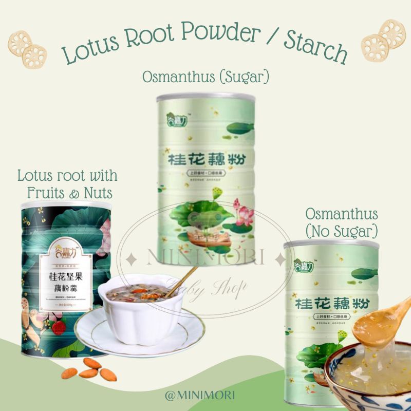 Lotus Root Powder Starch with Osmanthus/ Fruit & Nuts - Minuman/ Pengganti Sarapan Akar Bubuk Terata