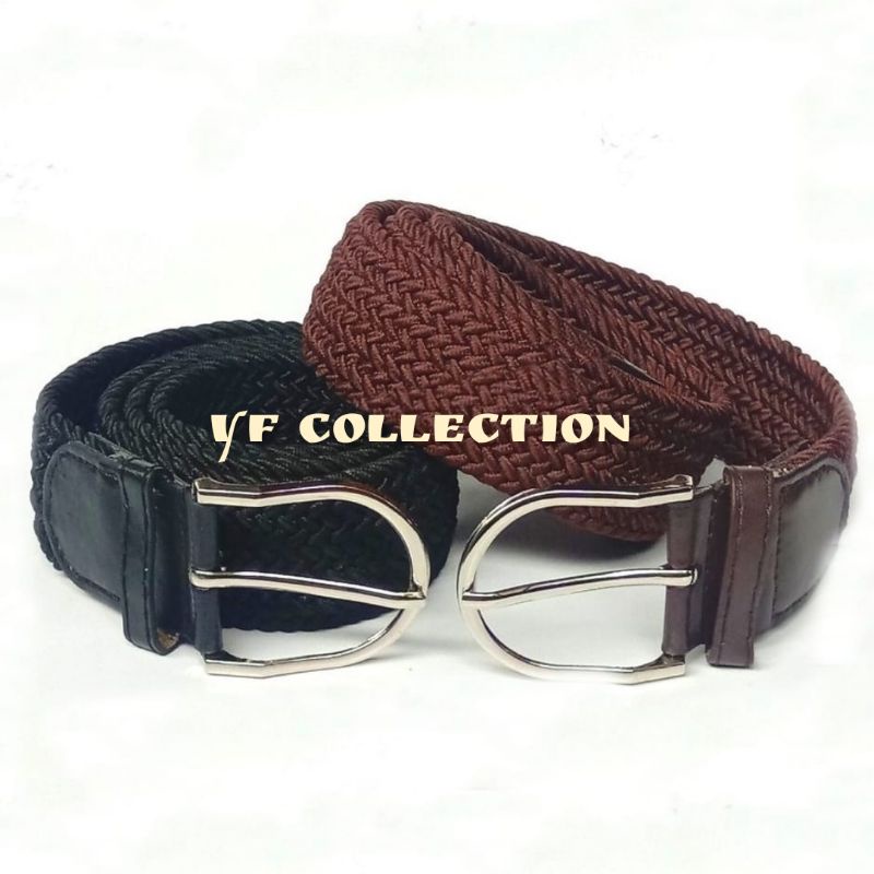 YF COLLECTION-IKAT PINGGANG PRIA WANITA KARET TEXTAN SABUK GESPER 4CM