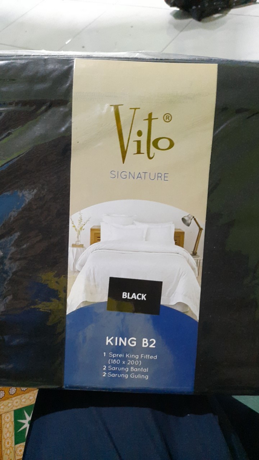 Ww Sprei Polos - Vito Signature - Hitam (black) - Pilihan Ukuran (king / Queen) - Tinggi 20cm