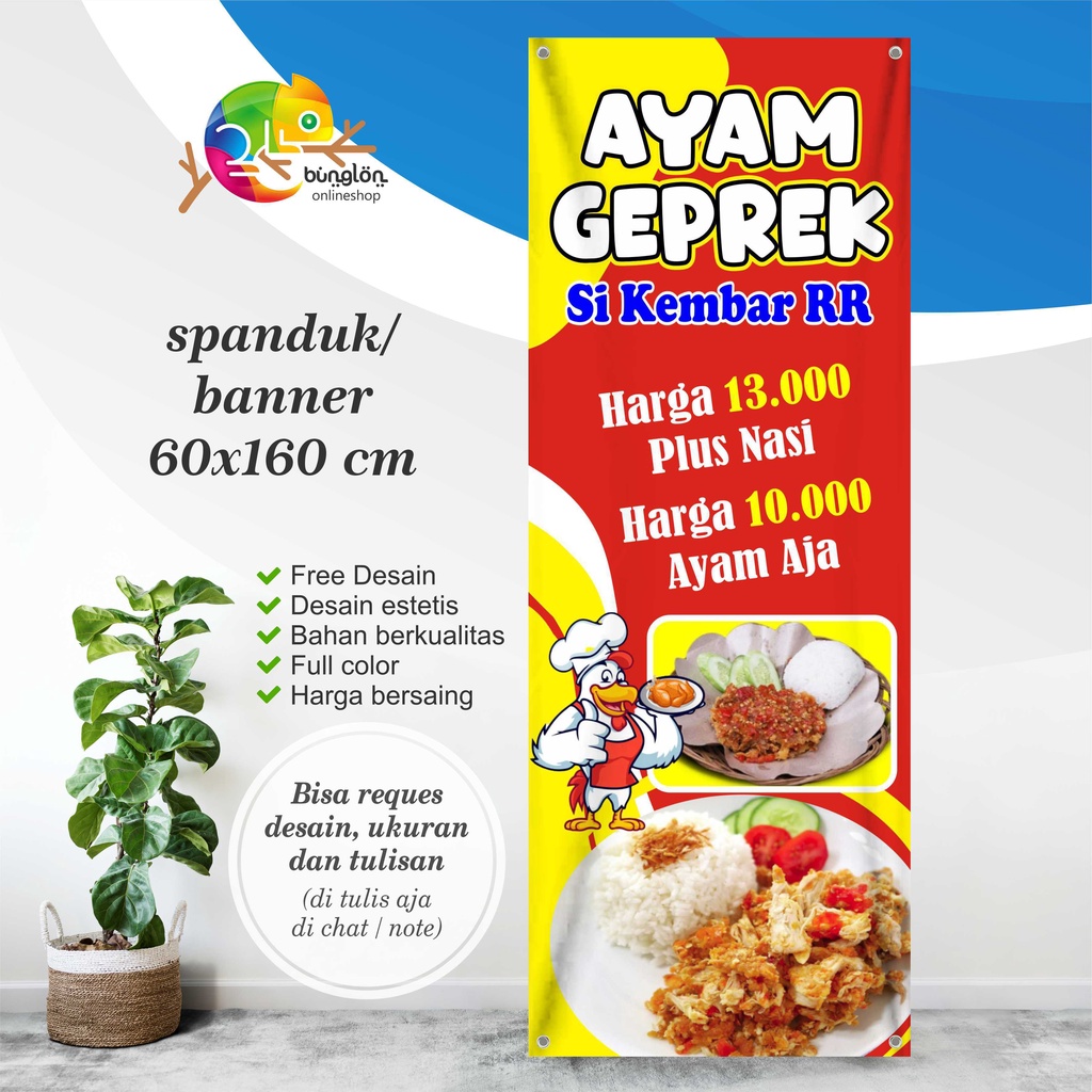 Jual Size 60x160 Spanduk Banner Ayam Geprek Murah Berkualitas Shopee Indonesia 6053