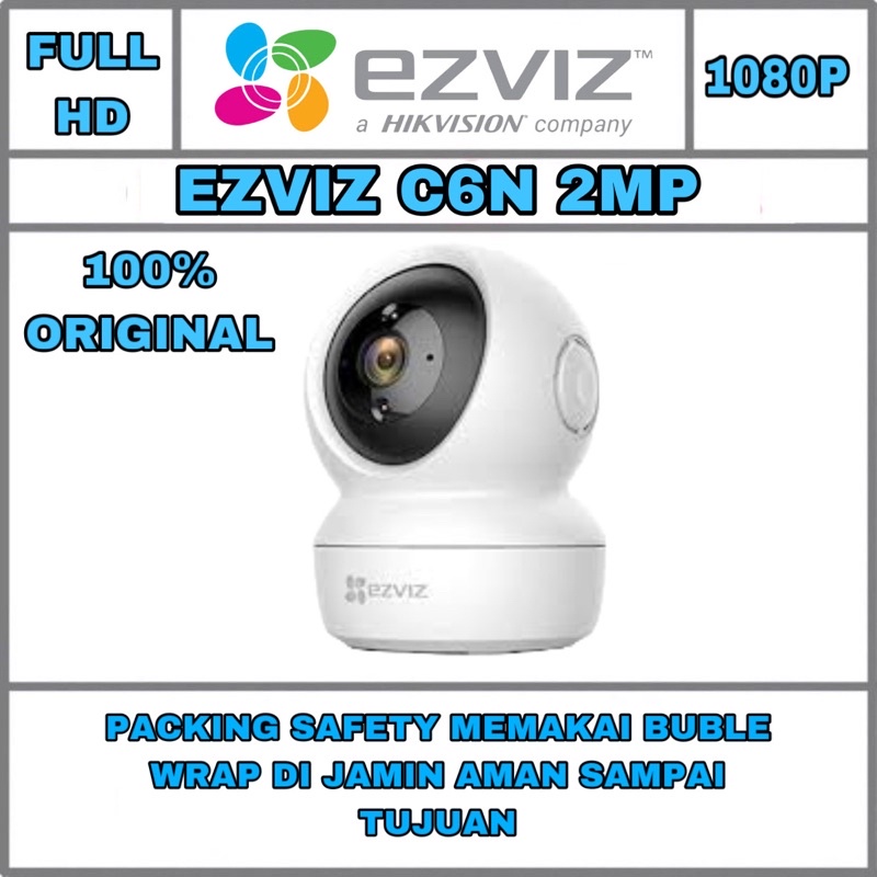 CCTV EZVIZ C6N FULL HD 1080P 2MP Home Dome Smart Wireless IP Camera IPC CAM 2 mp megapixel GARANSI RESMI untuk pasang di rumah ruko kantor ruang tamu kamar garasi teras murah