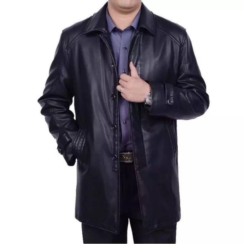 jaket kulit asli original semi jas-jaket kulit asli pria model panjang-jaket kulit asli domba Garut