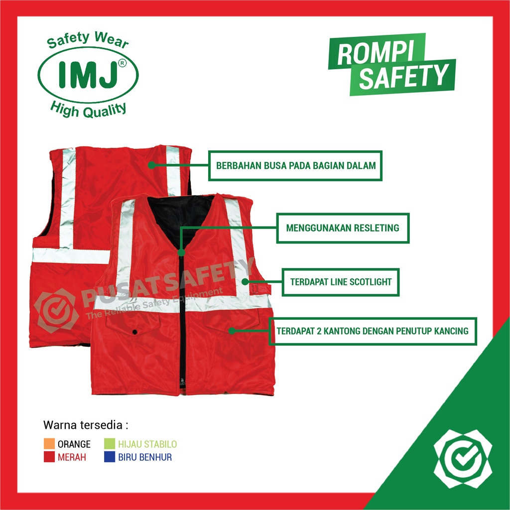 Rompi Safety Busa Proyek Kerja Lapangan IMJ