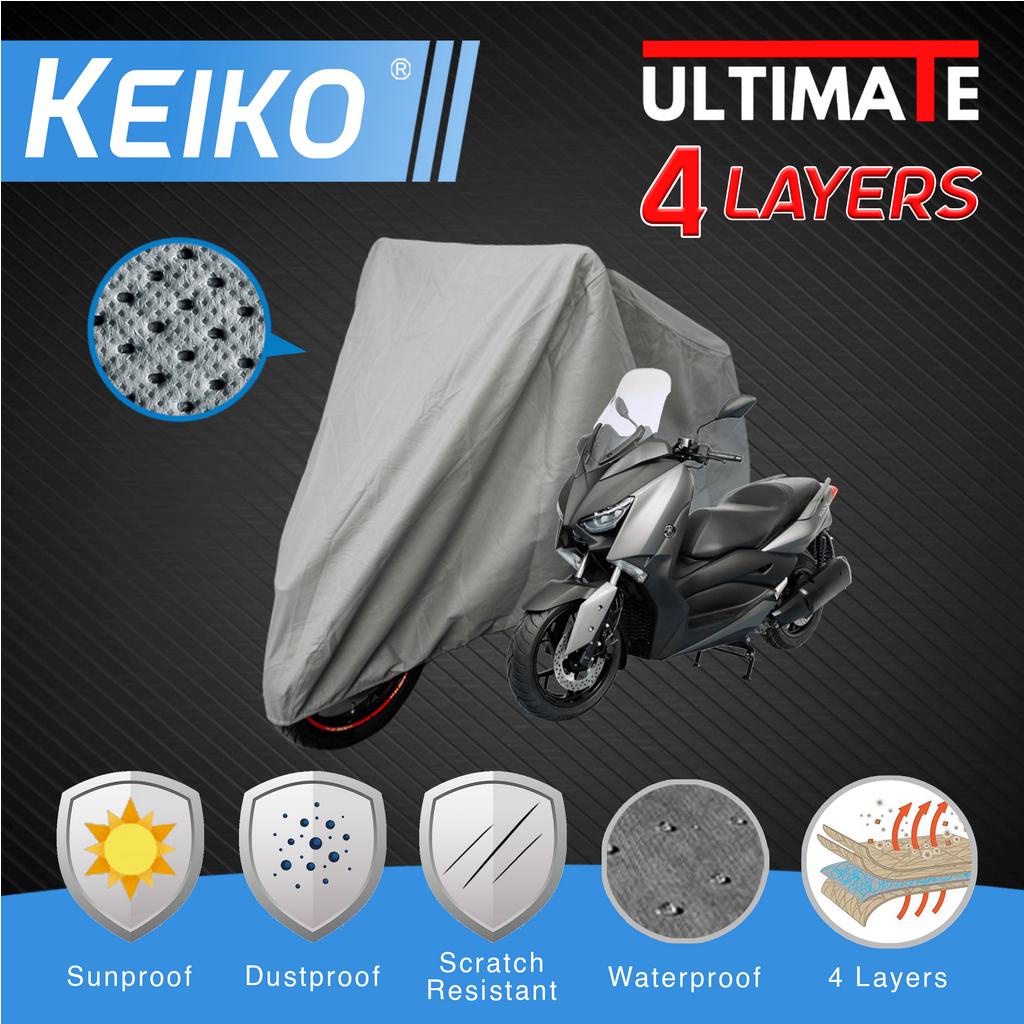 Sarung Cover Tutup 4 Layer Lapis Motor Jumbo (XL) Waterproof XMAX CRF150L Scorpio R25 KLX150 TMAX Keiko Ultimate