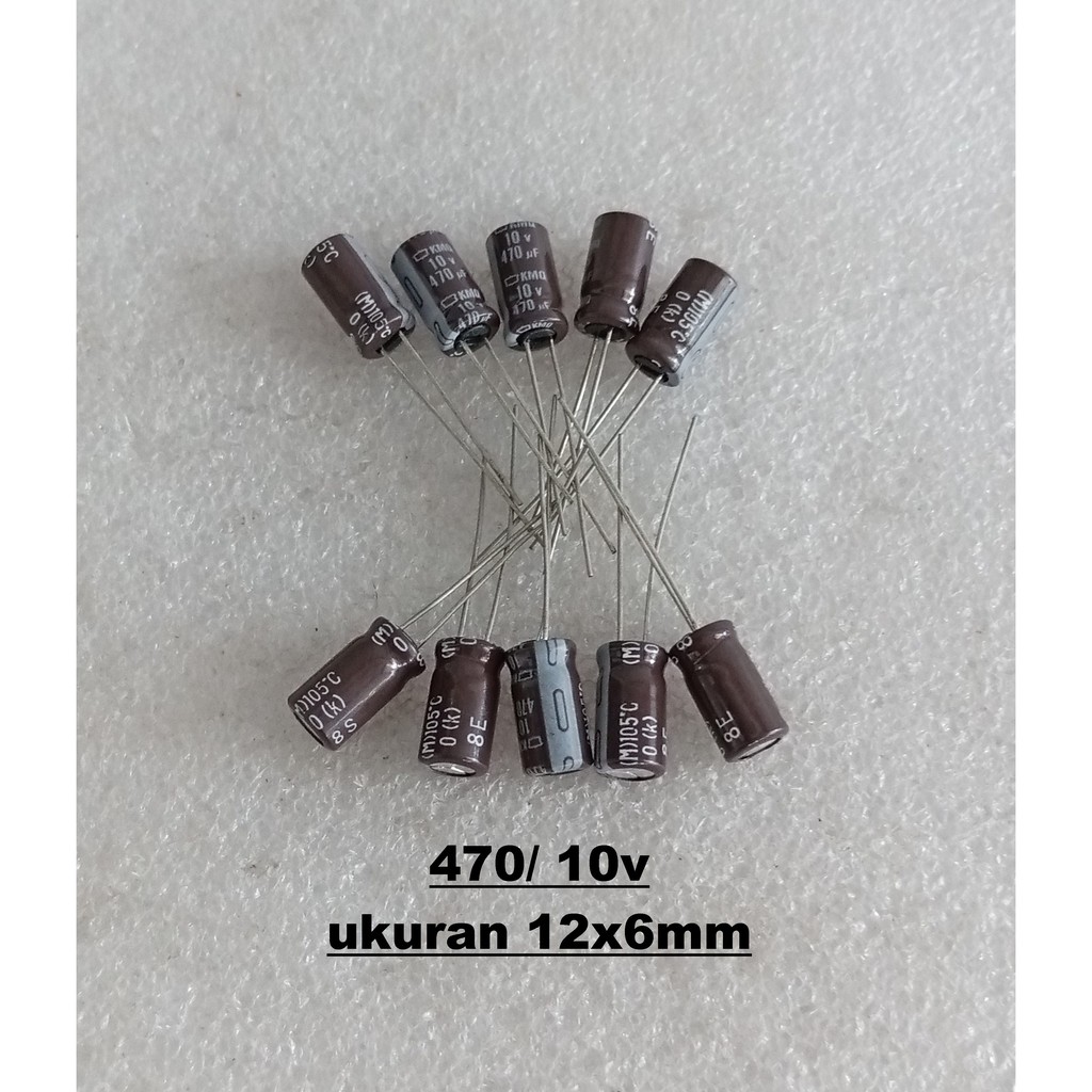 Capacitor Elco 470uf 10v 12x6 10pcs