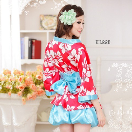 [PRODUK TERLARIS] KIMONO JEPANG KIMONO SATIN BAJU TIDUR KIMONO WANITA MERAH KL22B