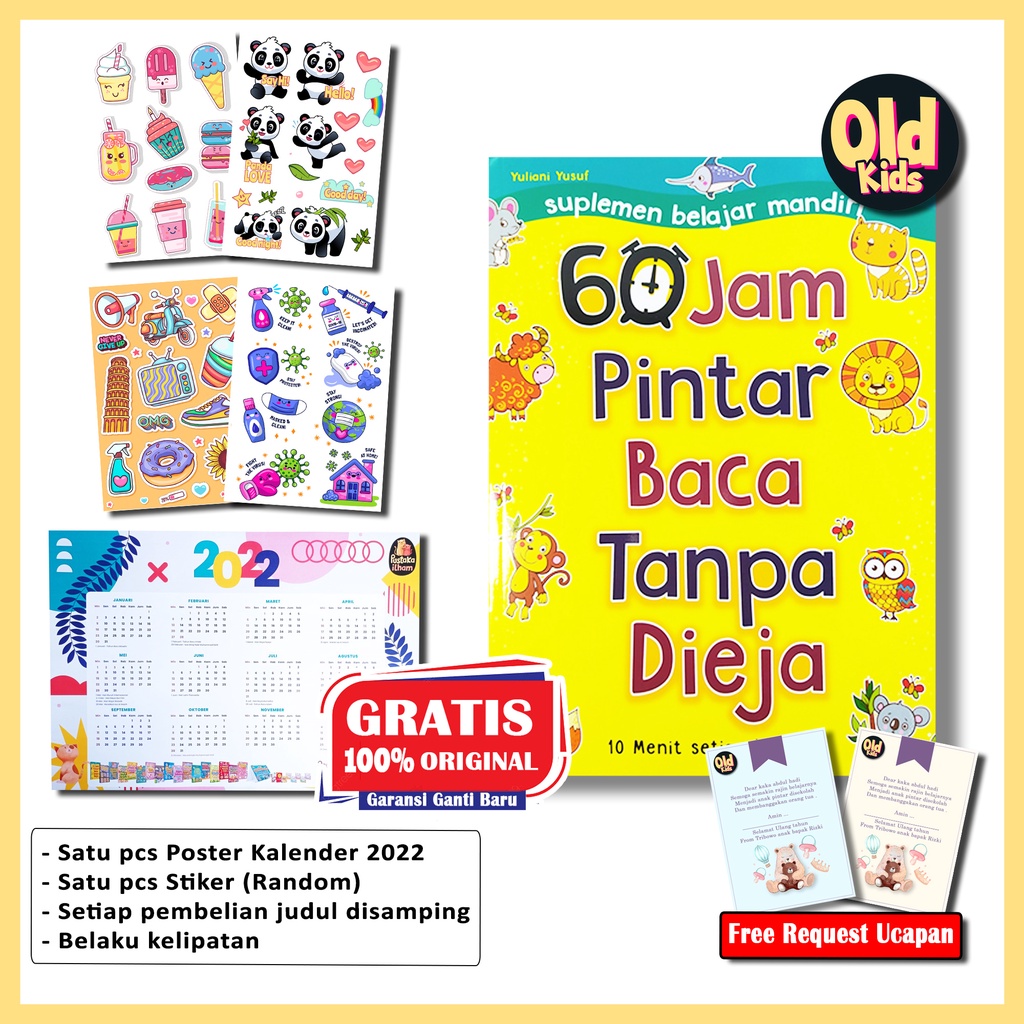 Buku Belajar Membaca Anak Tk Paud - 60 Jam Pintar Baca Tanpa Dieja