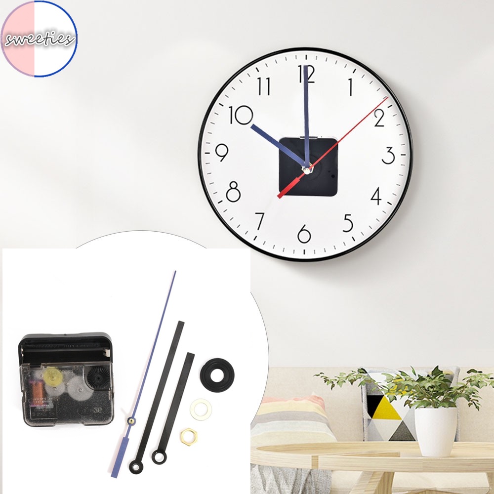 Set Mesin Jam Dinding Quartz DIY Dengan Jarum Warna Merah Dan Hitam