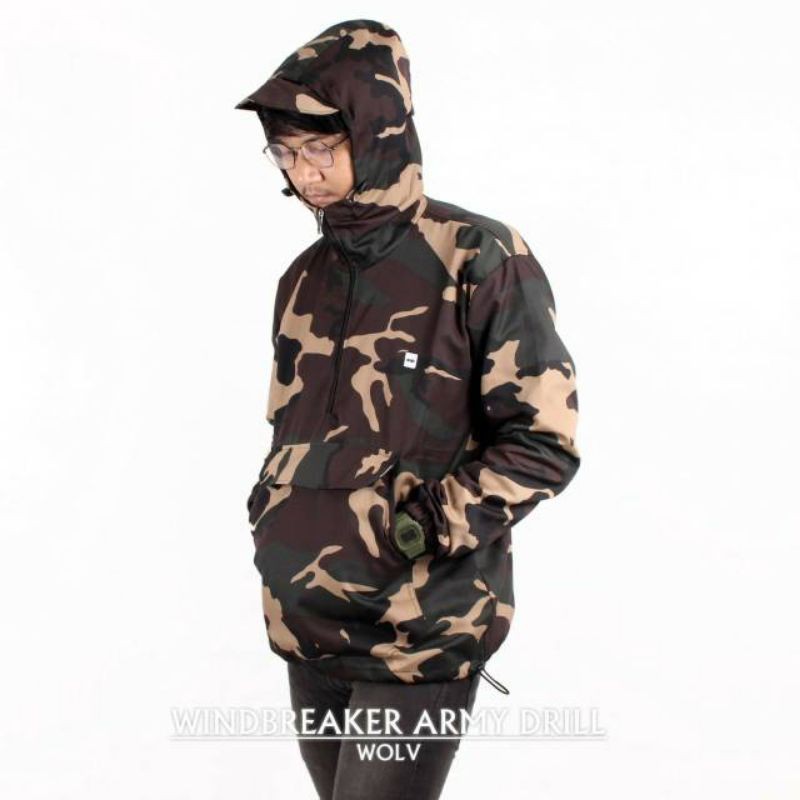 Jaket Cougle Loreng Coklat  Jaket Parasut Pria Jaket Ourdoor