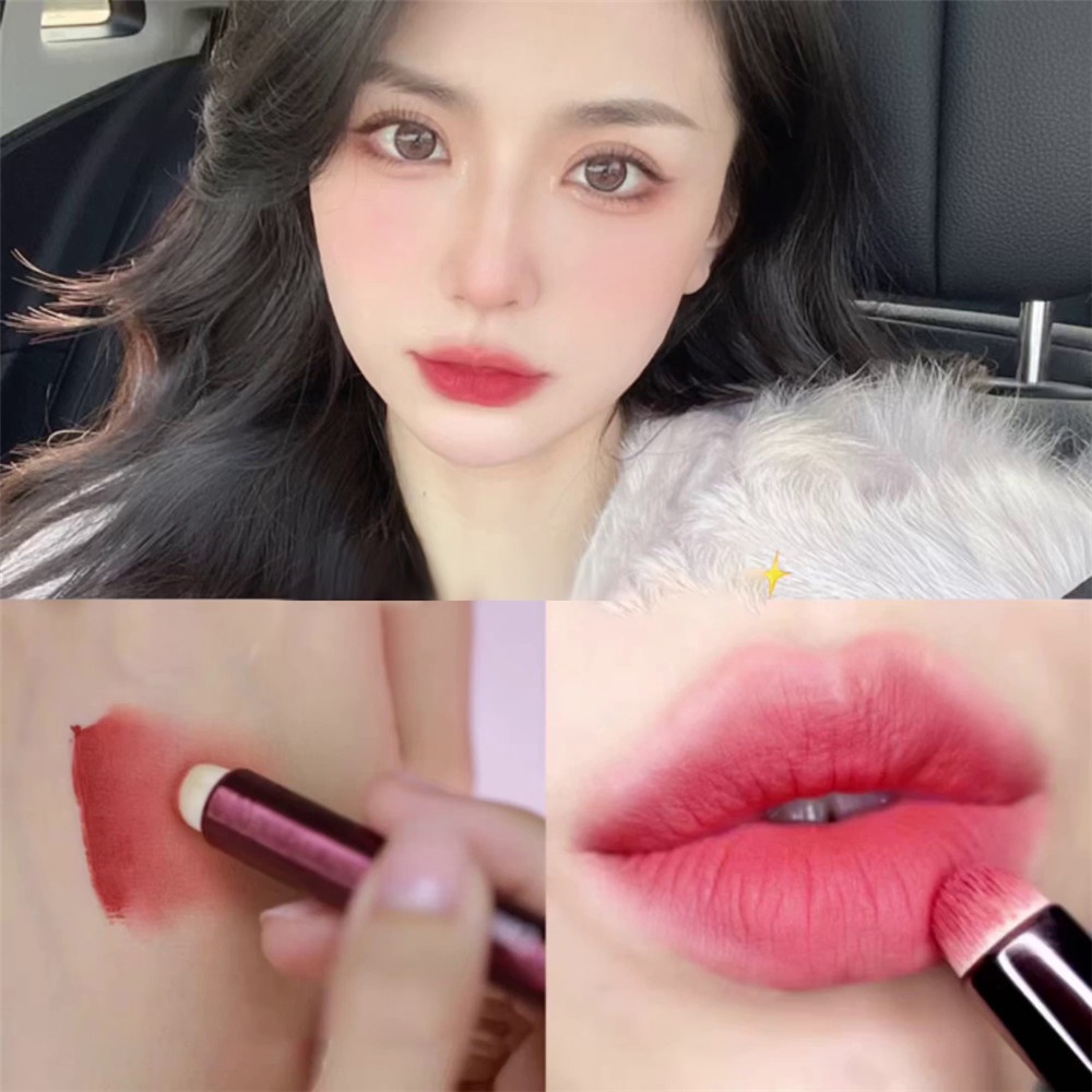 Brush Makeup Portable Multifungsi Kepala Bulat Untuk Concealer Smudge Lipstick