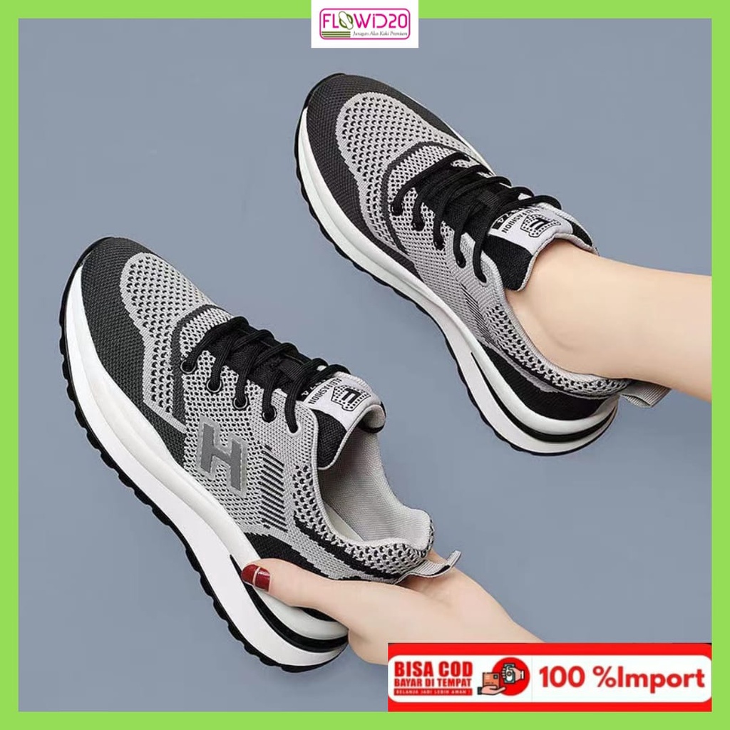 sepatu olahraga wanita import tali sneakers tali import snk 106