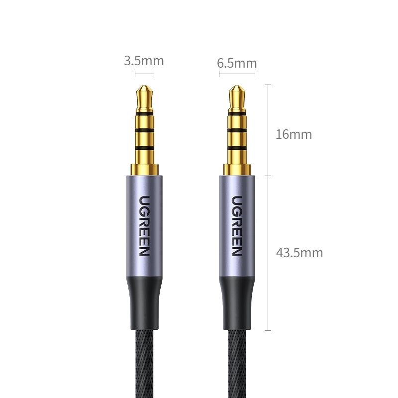 UGREEN Kabel Aux 3,5mm Male to Male TRRS For Phone Audio Mic/Sound Card