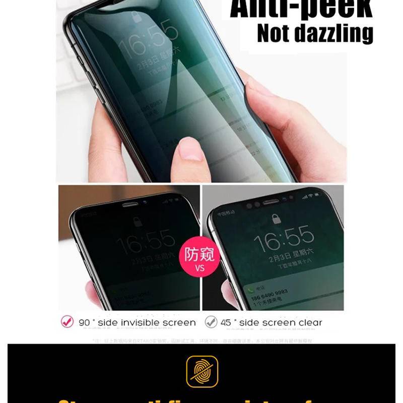 1-2pcs Pelindung Layar Tempered Glass Anti Spy Untuk Vivo S1 S10 S10e S12 S15e S5 S6 S7e S9 S9e Y3 Y30 Y50 Y52s Y66 Y67 Y70s Y71 S7e S9 Y3S Y71 Y83 Y79