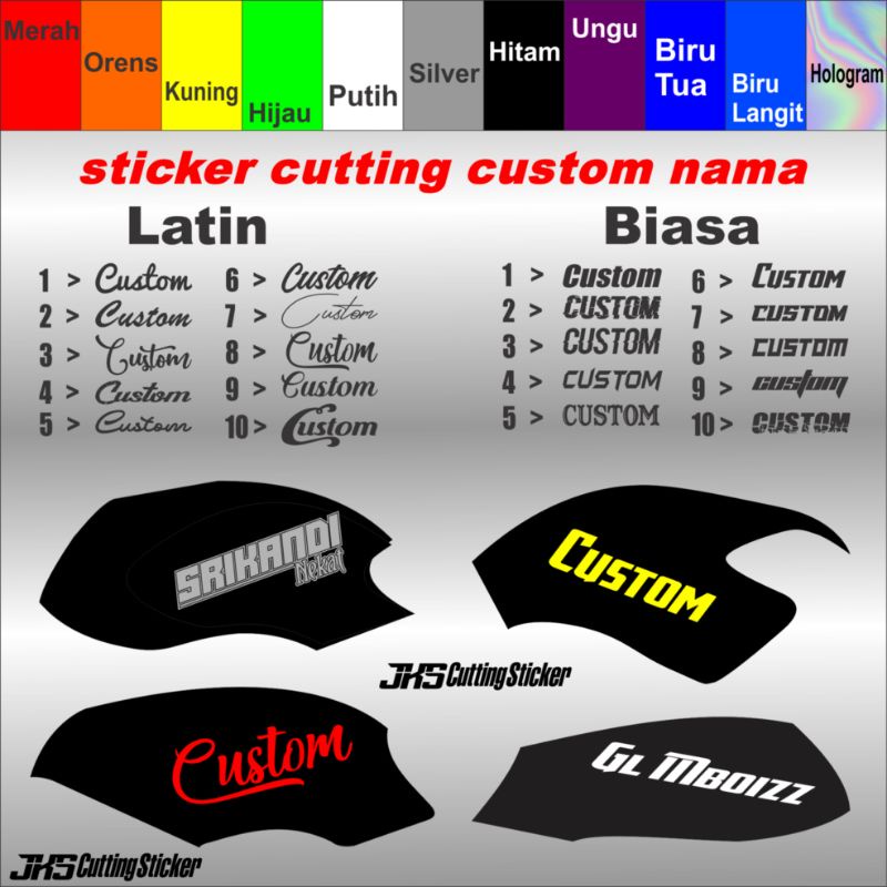Jual stiker cutting nama custom buat tengki motor | Shopee Indonesia