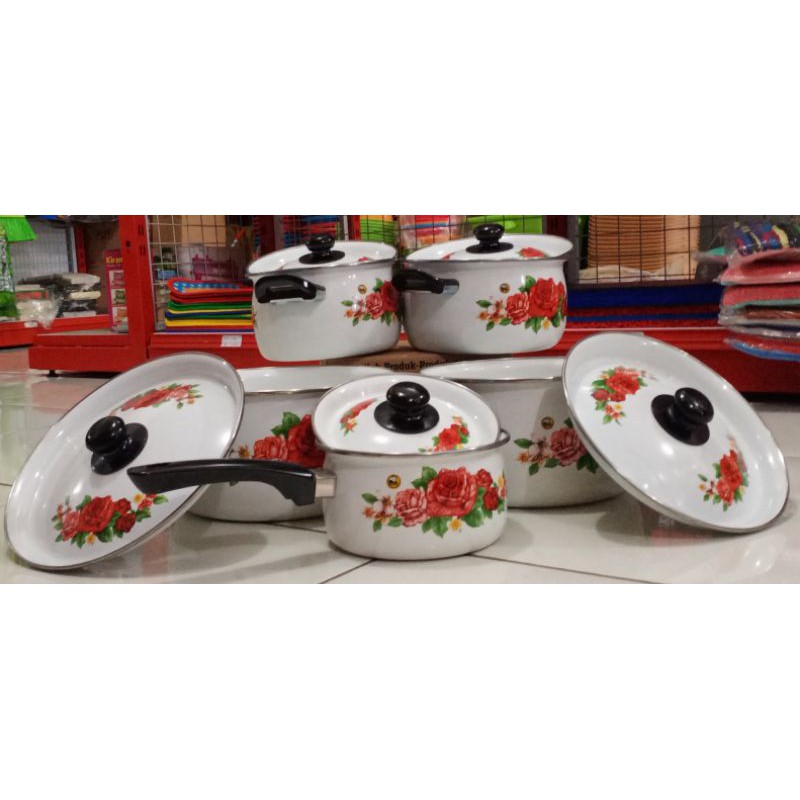PANCI SET ENGLAND ENAMEL 10PCS DOUBLE HANDLE MASPION