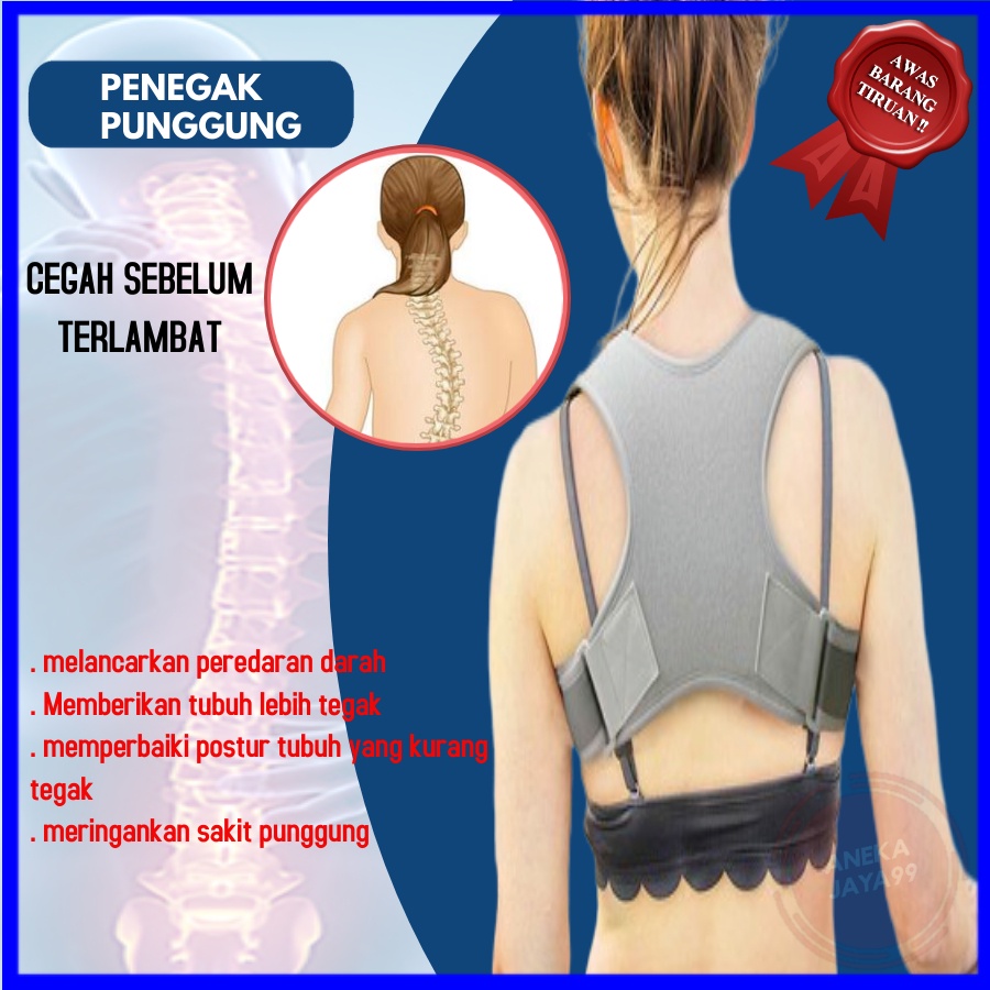 (Original) penyangga punggung pria wanita tulang belakang tegak alat penyangga punggung penegak